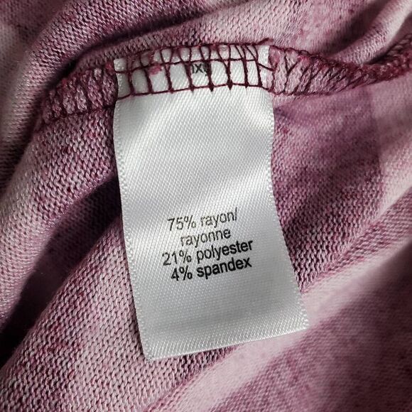 Maurices Women’s Plus 1X Burgundy Striped Collared Long Sleeve Top - Picture 6 of 7